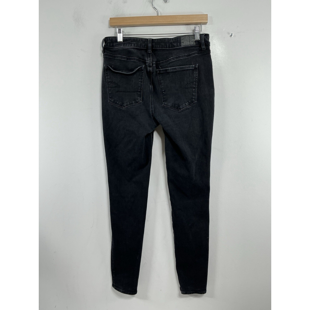 Womans American Eagle Dream Stretch Black Jeans 10 L - Picture 2 of 7